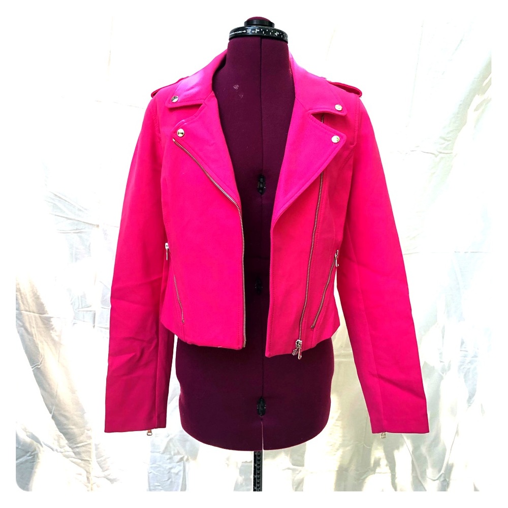 Zara Hot Pink Moto Jacket